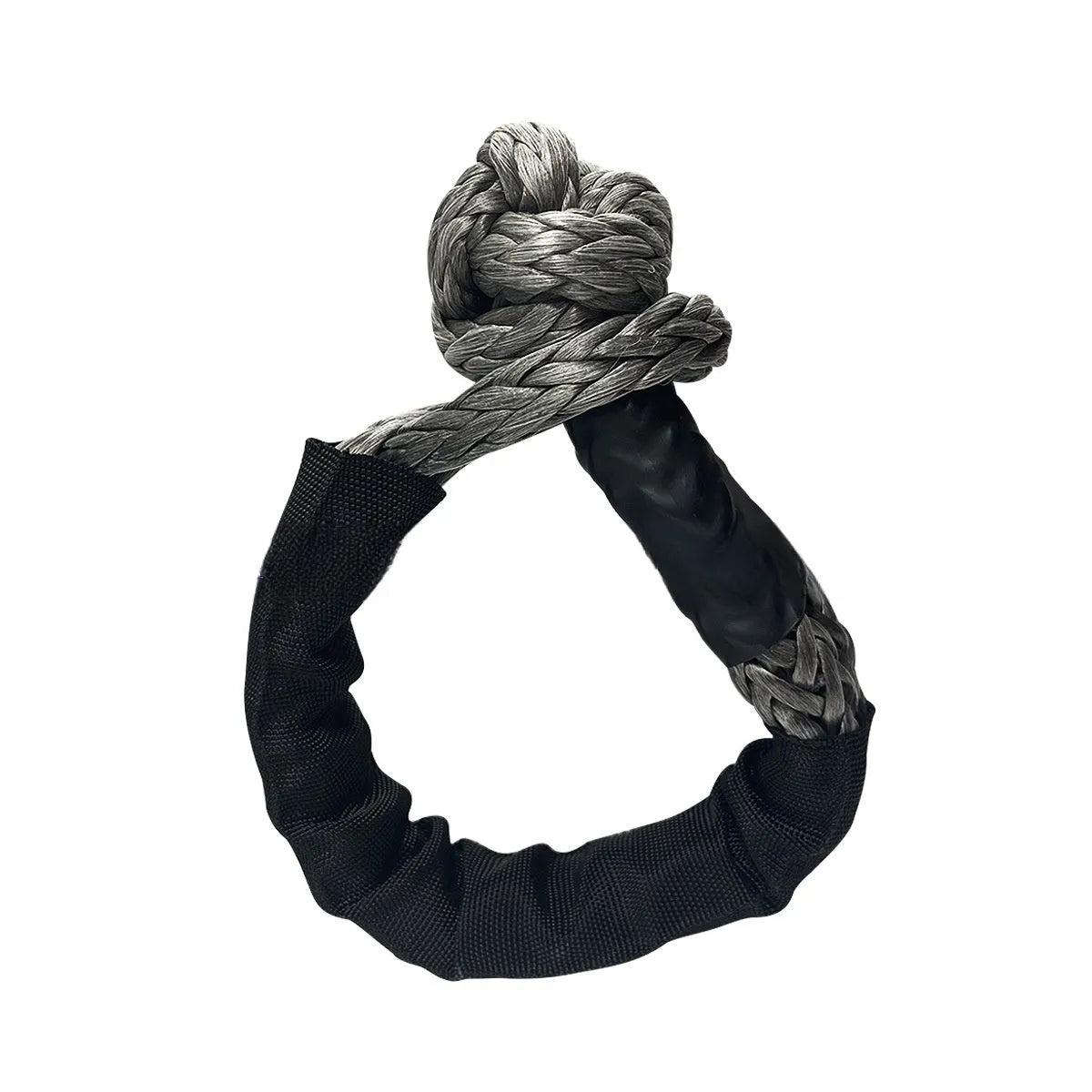 Polymer soft shackle trailer rope in multiple colours with storage bag for vehicle recovery