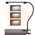 Black or white LED desk lamp with 26 cm length and USB power cable for student study.