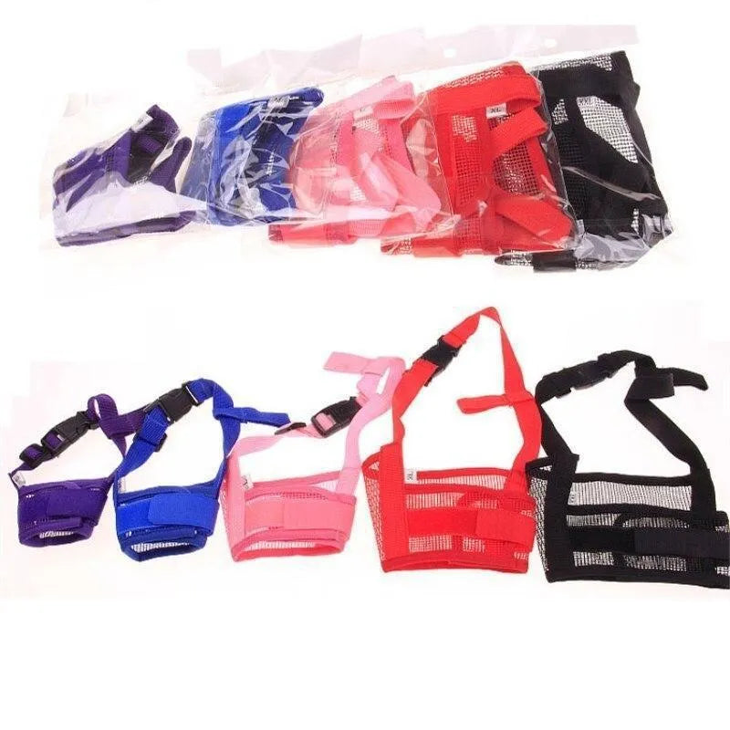 Adjustable plastic basket dog muzzle in various colours and sizes for biting control