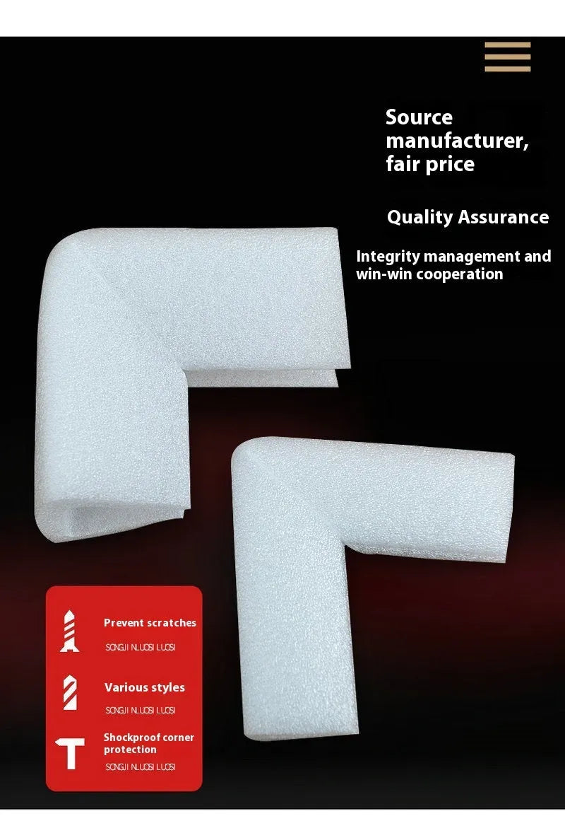 EPE pearl cotton furniture corner protector in U10 style with 10mm slot, pack of 800