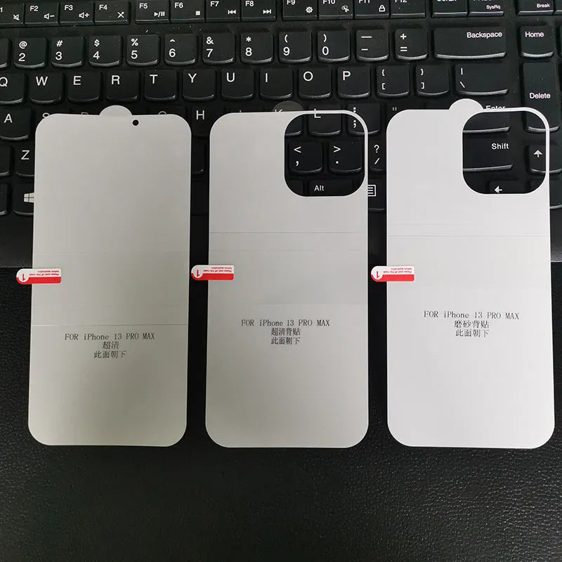TPU water coagulation screen protector for Apple iPhone with HD clear and matte frosted front and back film options