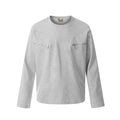 Men's retro style cotton pullover with long sleeves in loose fit design