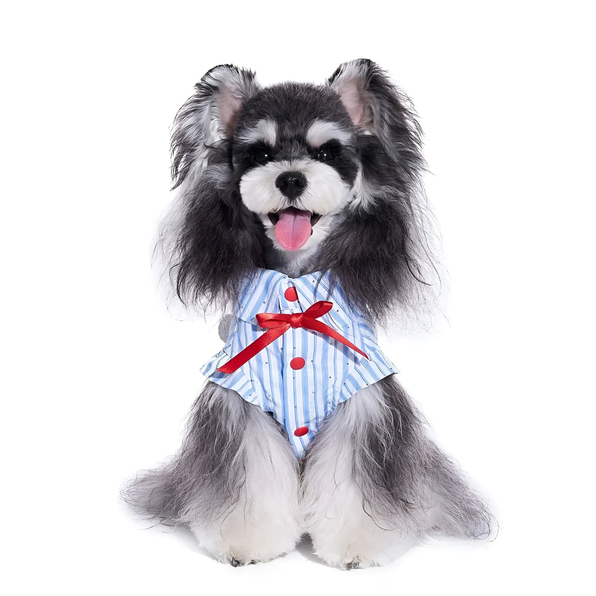 Blue Schnauzer summer thin pet shirt in 55% polyester and 45% cotton, casual unisex dog clothing