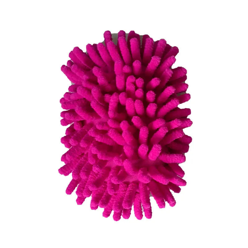 Chenille strong magnetic blackboard eraser in blue measuring 12x8x4 cm on whiteboard surface