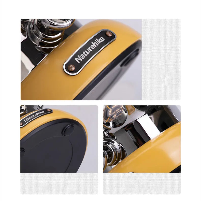 Sundial Yellow portable LED camping lantern with 5000mAh battery, Type-C charging, and dimmable 0-130Lm light output