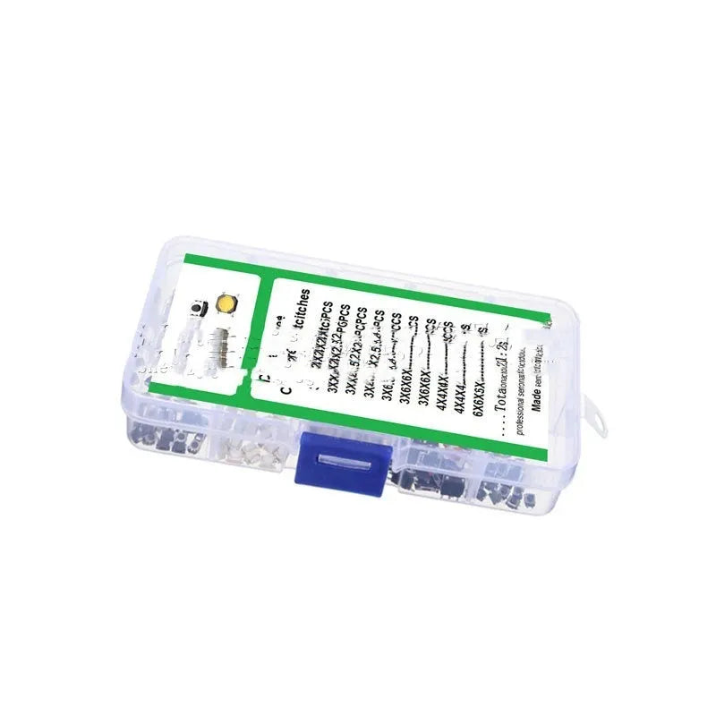 250 piece set of SMT surface mount car patch button touch switches in box packaging