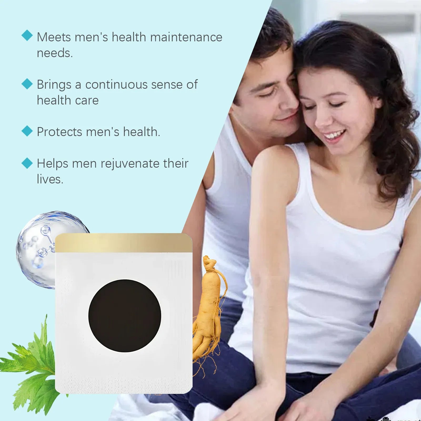 Pack of 10 herbal nursing navel stickers with moxa leaf and Asian ginseng formulation