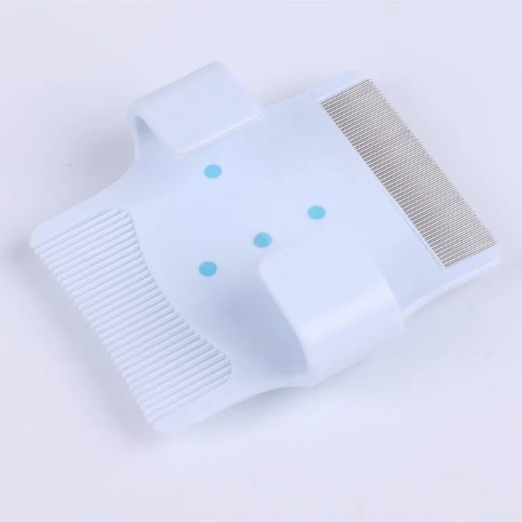 Blue multifunctional pet grooming comb with floating hair removal mechanism for dogs