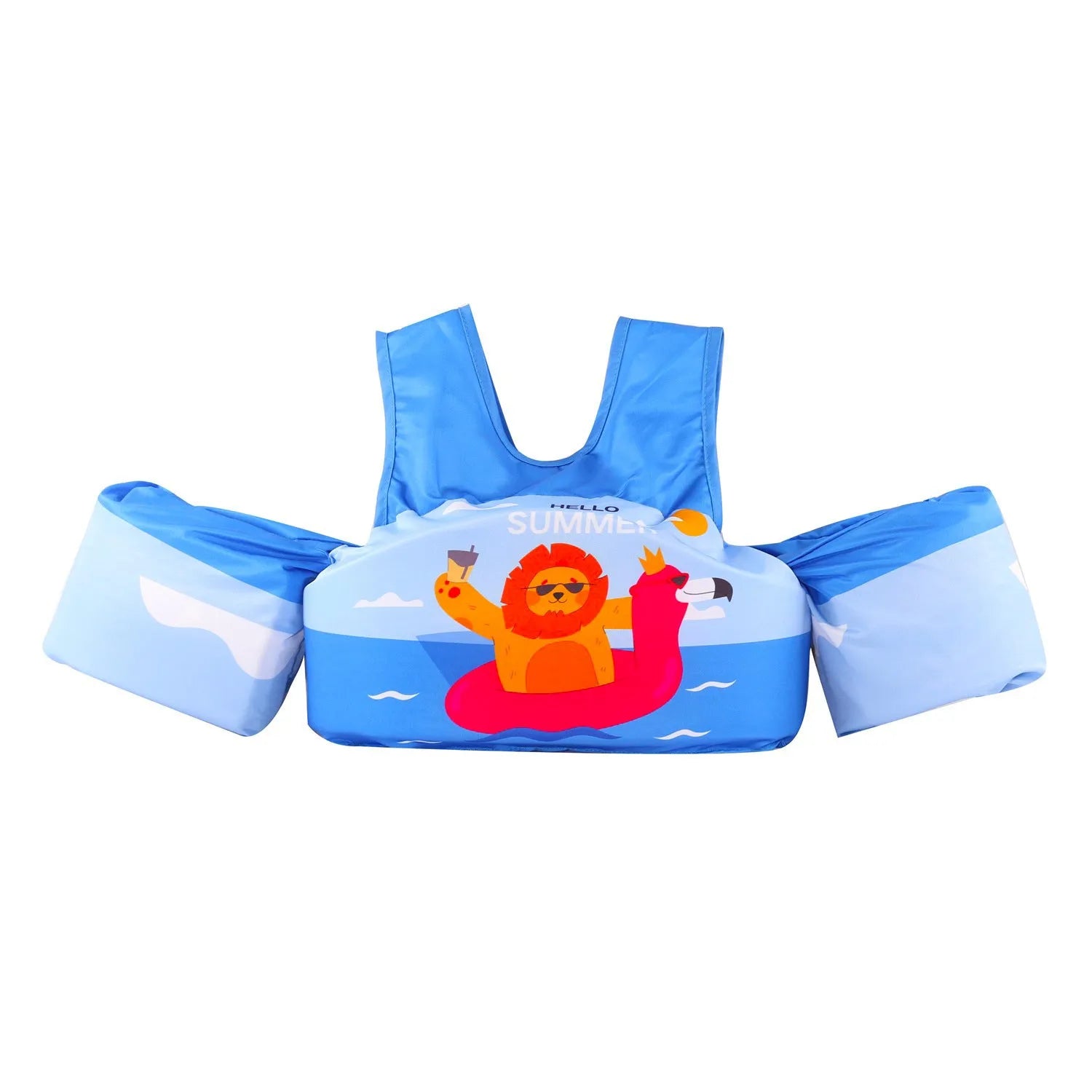Cartoon children's lengthened arm swimming ring life jacket in colourful patterns