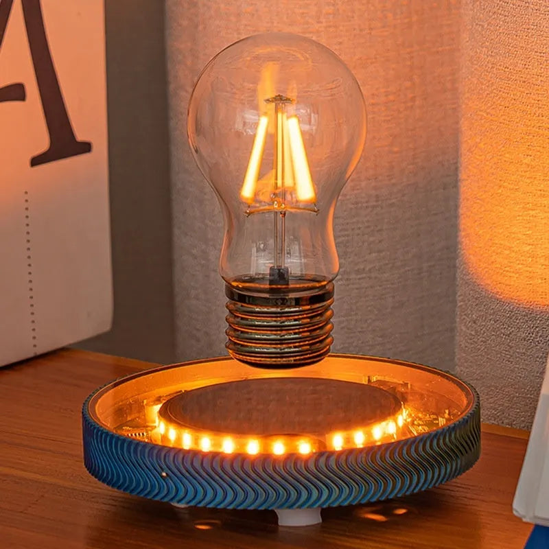 Magnetic suspension moon night lamp, a 3D-printed decorative ornament in suspended Moon, Saturn, or bulb design.