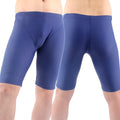 Men's quick-drying swimming trunks in green and navy blue colours with loose plus-size fit
