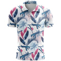 Loose-fit short sleeve casual top with a 3D printed pattern, made from lightweight polyester bird eye cloth.