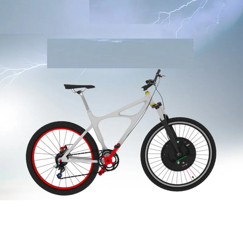 Black 26-inch bicycle rear wheel with integrated Imotor 3.0 alloy hub motor for e-bike conversion