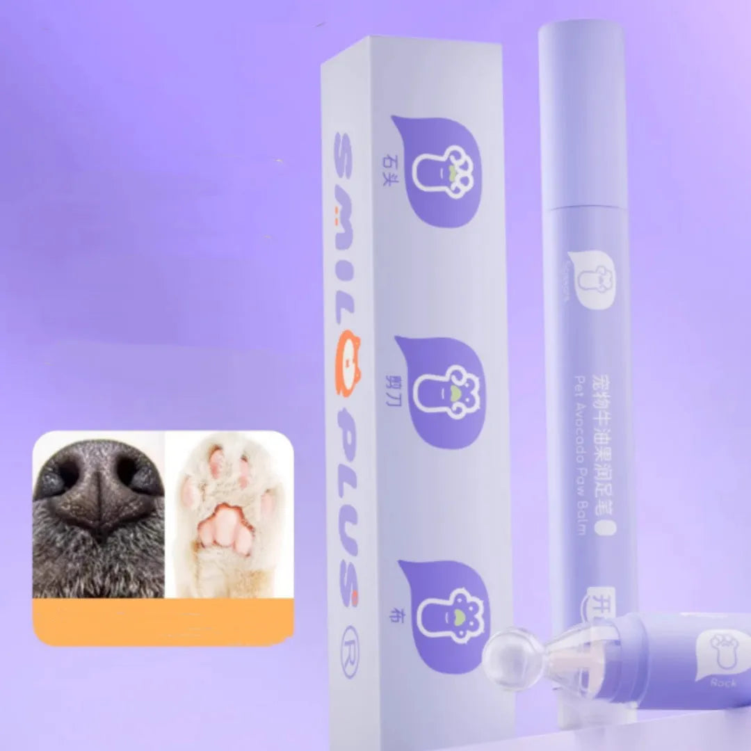 Portable 7.5g PET moisturising claw and foot care cream stick for dogs and cats with avocado oil and natural extracts