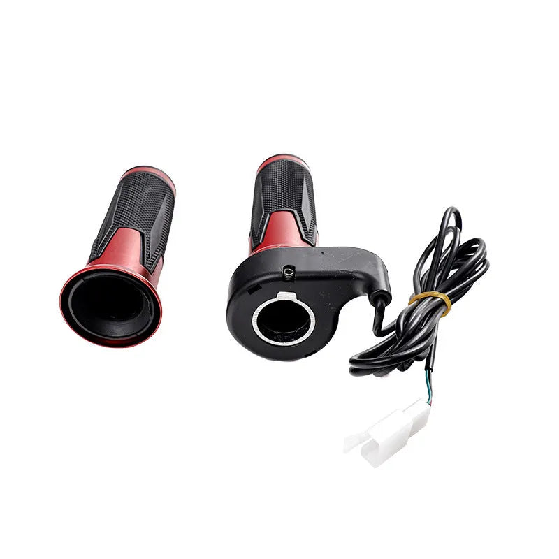 Three-wheel electric vehicle accelerator handle with three-speed rotating mechanism and optional horn button