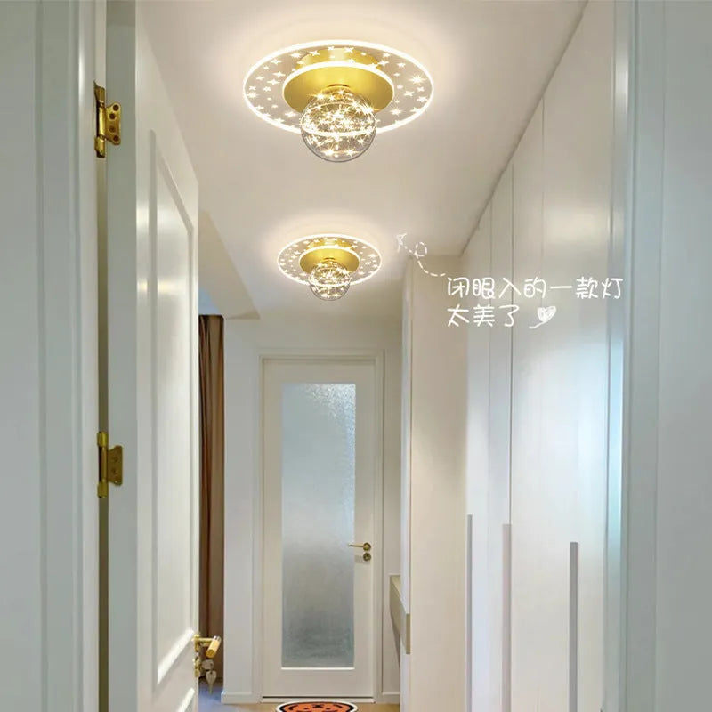 Modern ceiling lamp with three-colour LED lighting for corridors and hallways