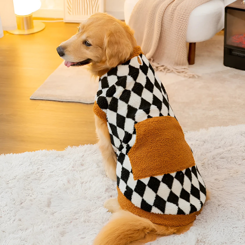 Black dog fluffy jacket vest cotton-padded lambswool pet clothing autumn winter multiple sizes