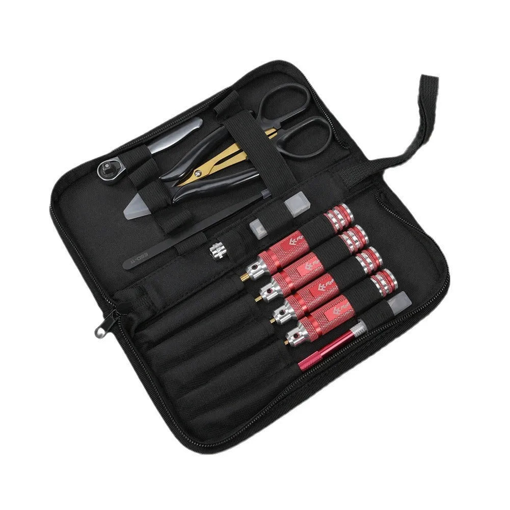 Black 9-piece first aid crossing model kit in Oxford cloth bag, 235mm x 105mm x 35mm