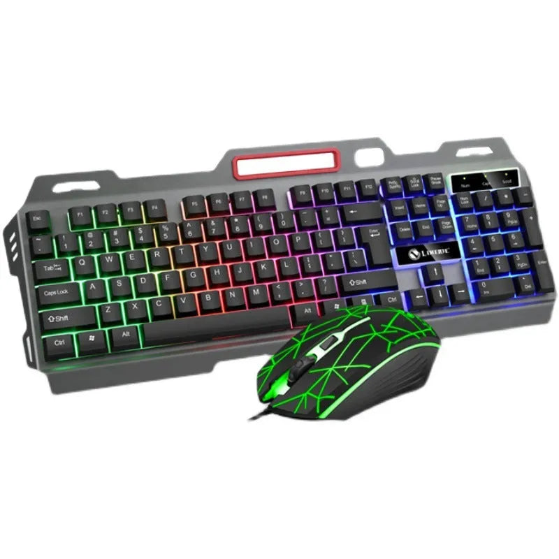Limei K19 T19 black and white gaming keyboard and mouse set with luminous keys
