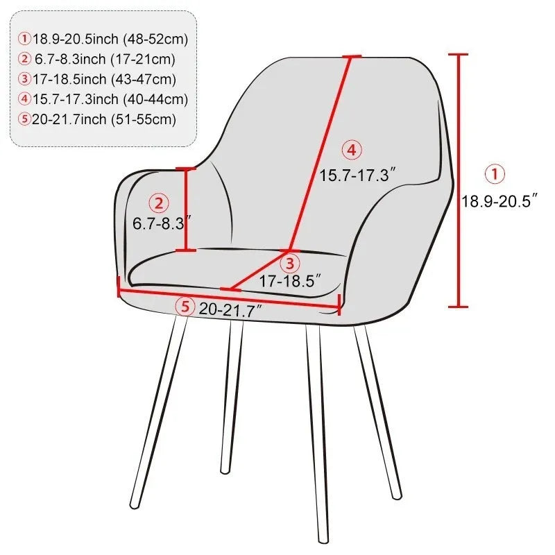 Silver Fox velvet plush stretch chair cover for high armrest dining chairs in beige colour
