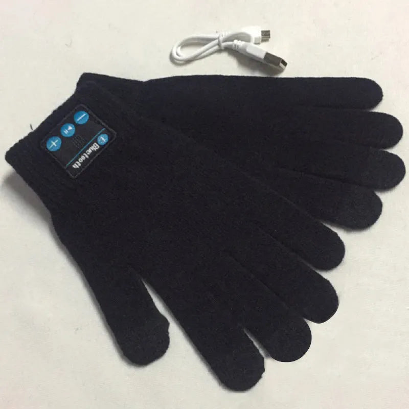 Bluetooth gloves touch screen free size winter cycling gloves yellow windproof non-slip cotton blend embroidery