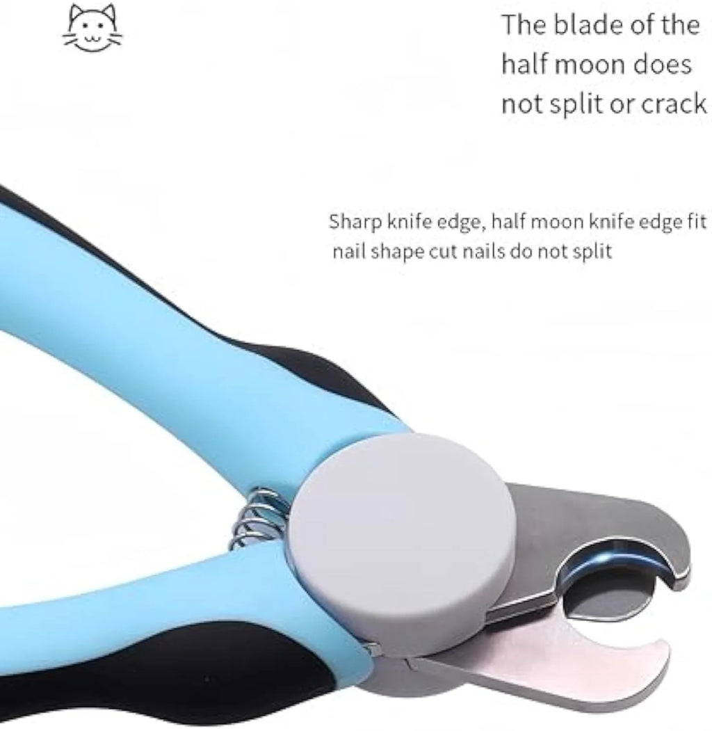 Blue heavy-duty dog nail clippers with safety guard for large breed thick nails