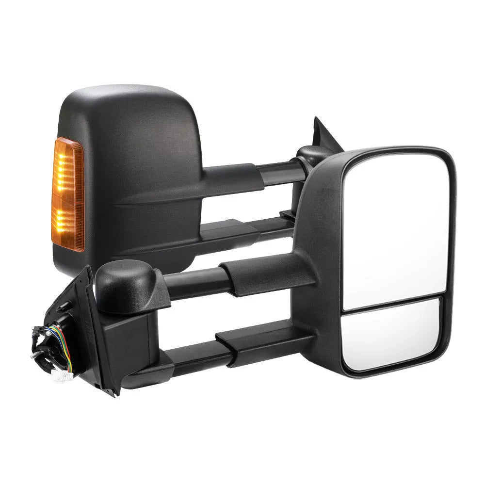 Black electric exterior rear view mirror with integrated light for Nissan NP300 D23 2015-on models