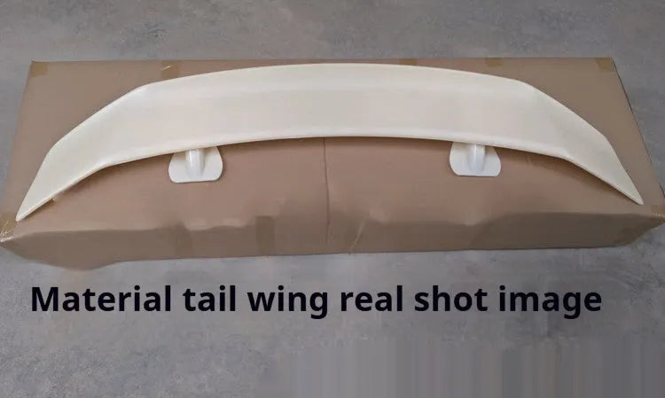 Universal punch-free ABS plastic car spoiler tail wing in black, white, carbon pattern, or blank finish.