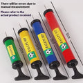 Manual plastic hand pump for sports balls and balloons, shown with adjustable length.