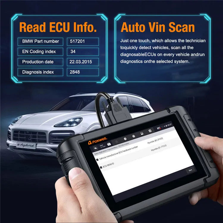 NT809 automotive full system diagnostic scanner main unit with OBDII cable and adapter