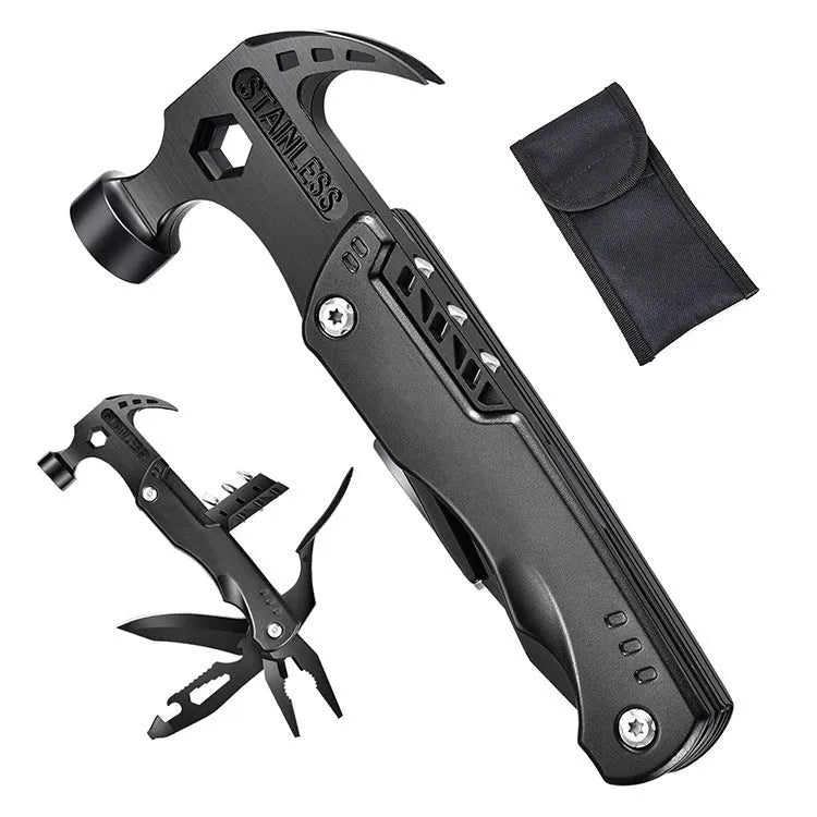 Multifunctional nail hammer MS017 with claw head, 160 x 75 x 23mm, storage bag and manual for home and camping use