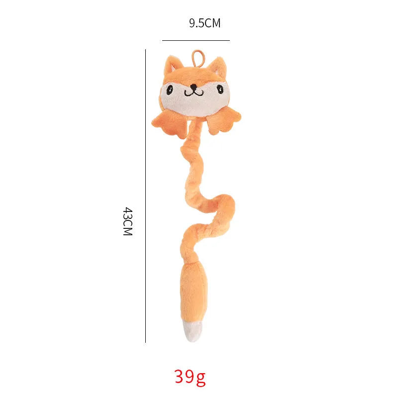 Creative Pet Supplies spring-loaded plush cat toy with catnip in brown, durable for chewing