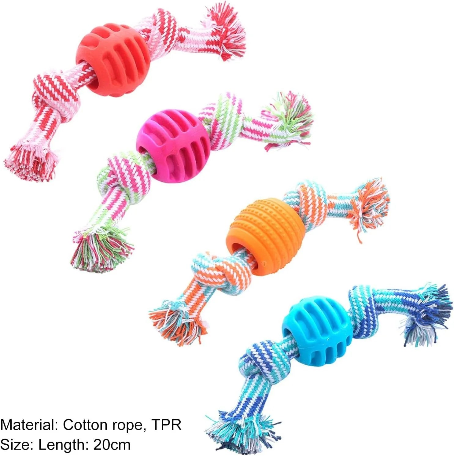 Blue soft dog chew toy with integrated rope for dental care and oral health.