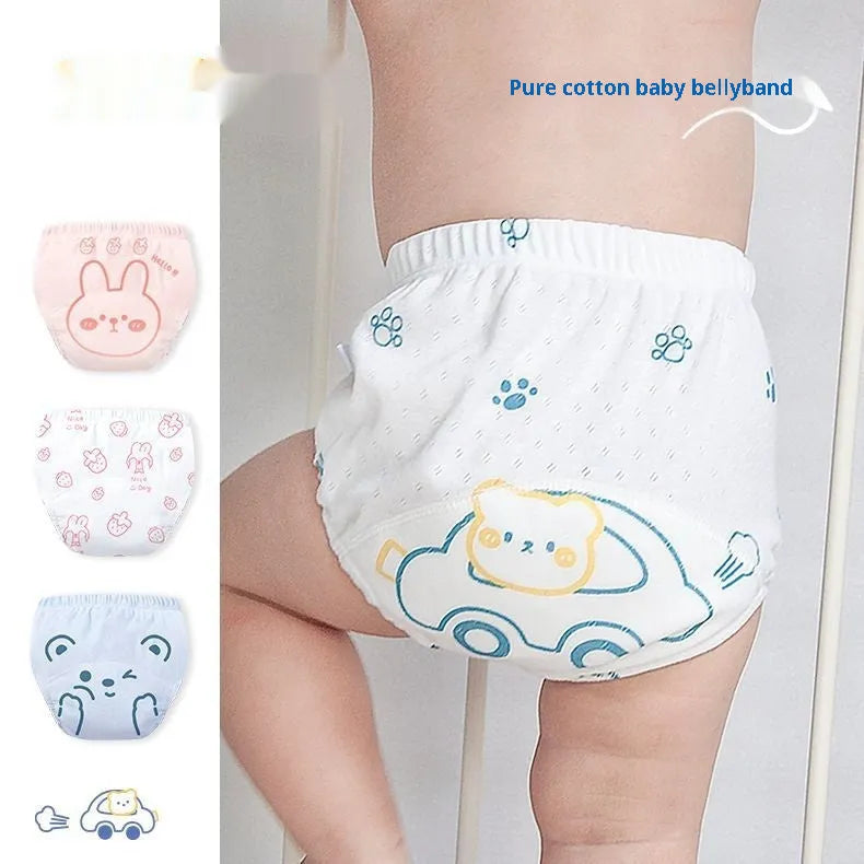 Cotton training pants with Bear Driving print, breathable waterproof baby diaper for toddlers