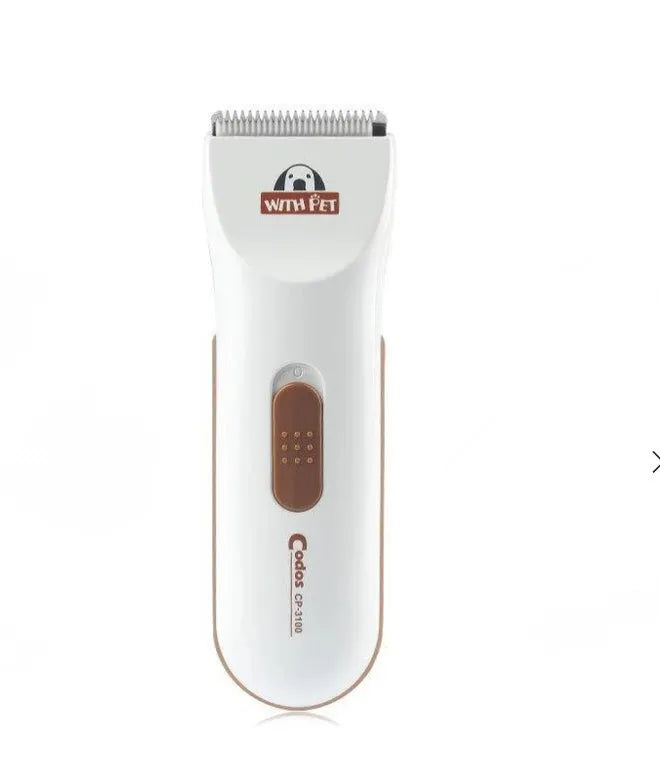 White pet grooming clippers with ceramic blades for dogs and cats