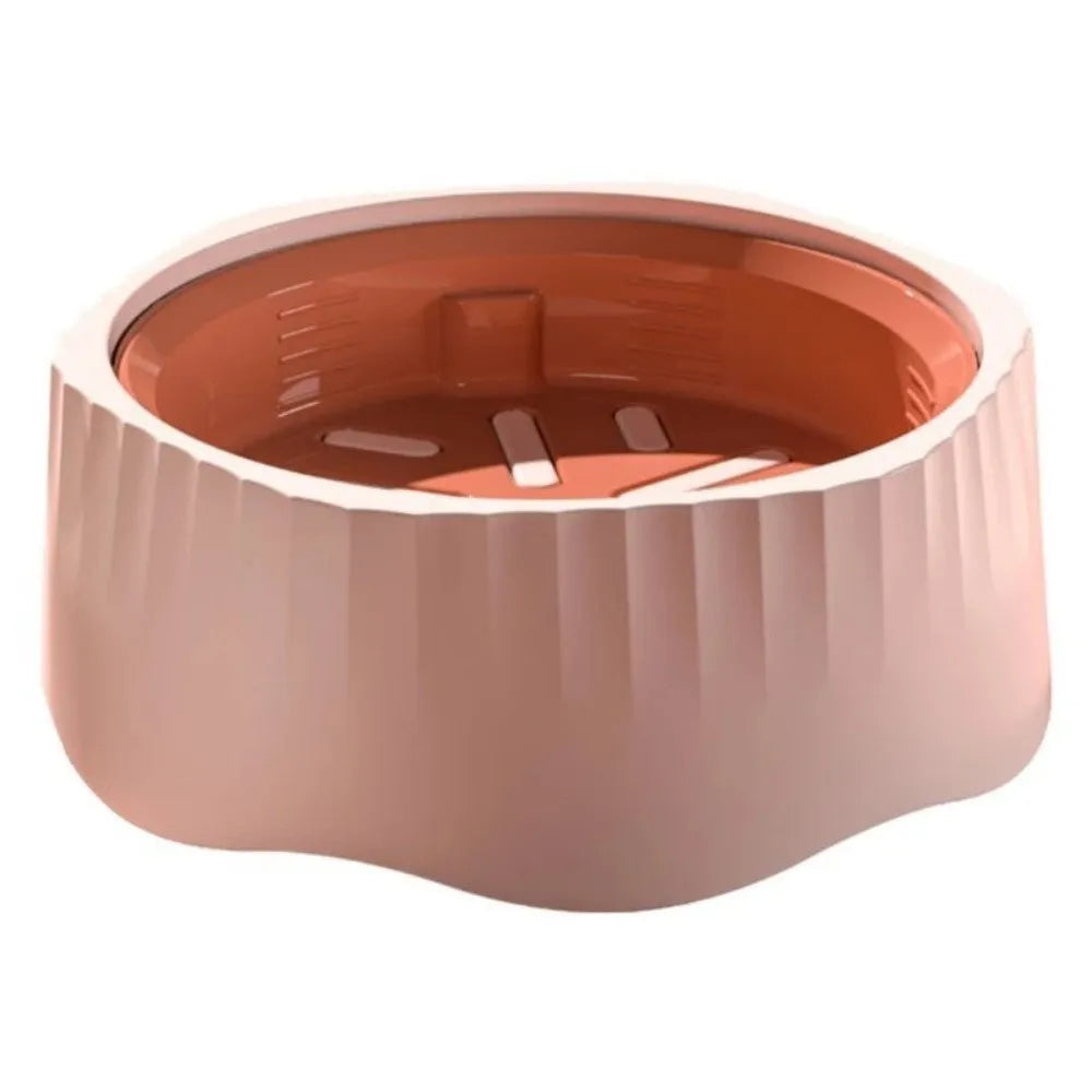 Detachable cat slow feeding bowl with obstacle ridges in blue, green, pink or white colour