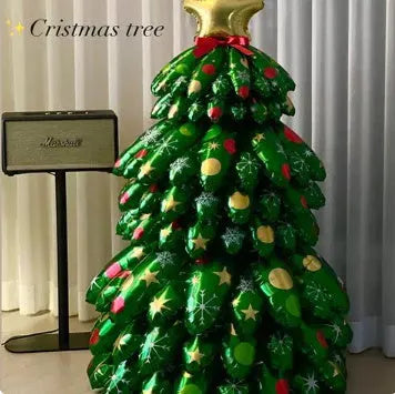 Aluminium foil Christmas balloon decoration arrangement – Santa Claus shape, metallic finish, full-size display