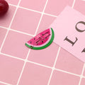 Metal children's barrette with colourful baking varnish fruit design for hair