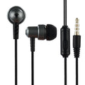 Direct-plug wired in-ear gaming headset with silicone earplugs, braided cable, and built-in microphone in black