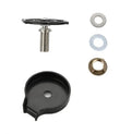 Black high pressure automatic stainless steel glass washer with ABS base and copper hose on a counter.