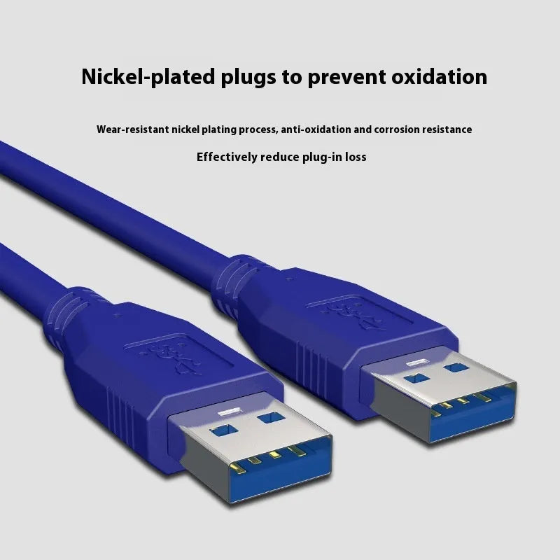 USB 3.0 public-to-public data cable with nickel-plated connectors for external hard drive enclosures.