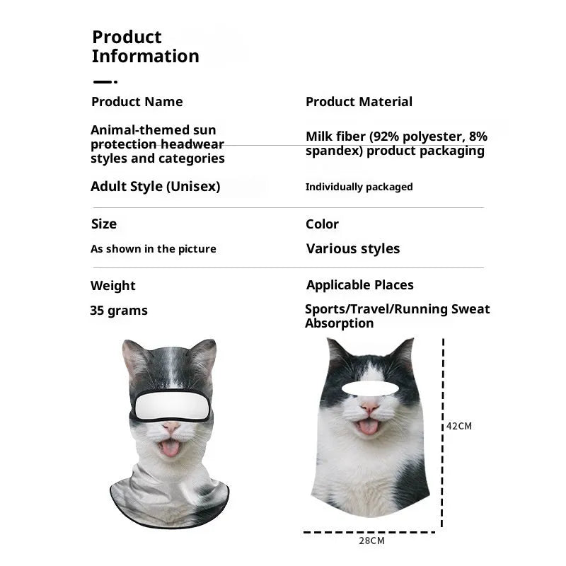 Polyester motorcycle hood head cover for sun and dust protection, available in Ice Silk or Warm style.