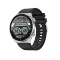 Smartwatch with TFT touch screen showing health metrics on wrist with silicone strap