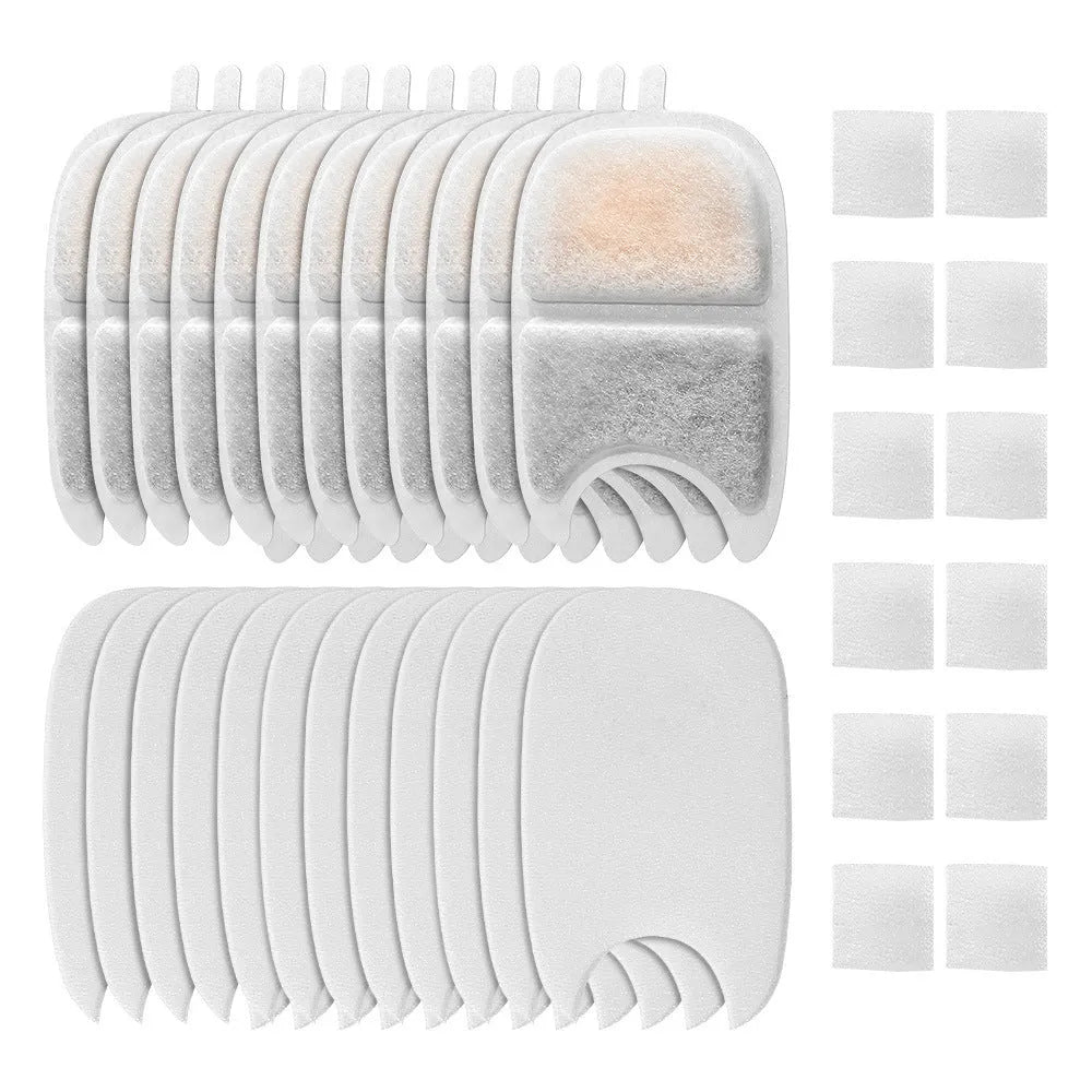 Activated carbon filter element and spatula set for cat water dispenser, 6 or 12 boxed filter shovel pieces