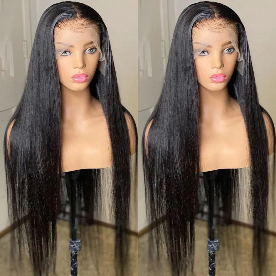 Front lace human hair wig in lengths from 12 to 32 inches, hot dyeable and suitable for any skin colour, with wig cover
