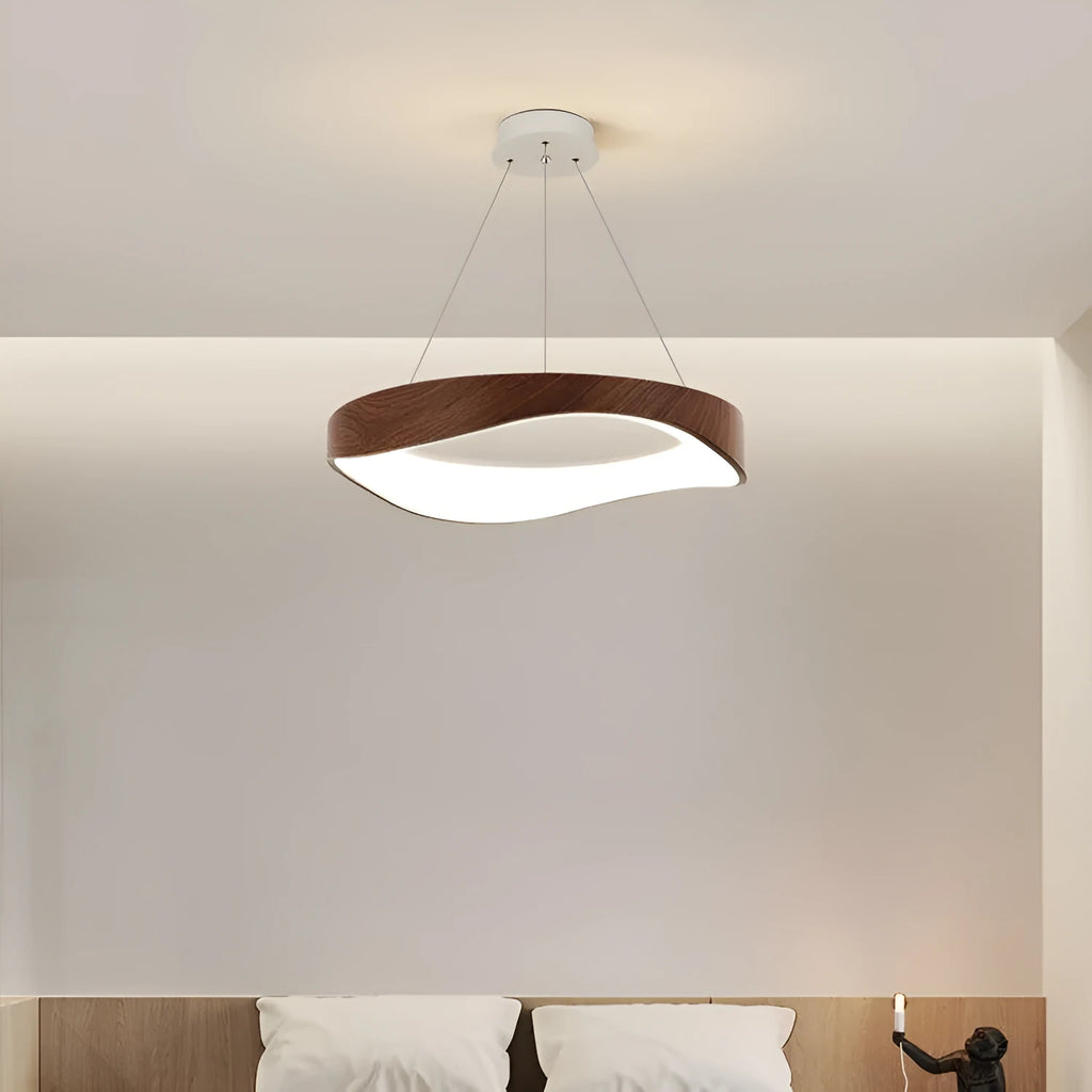 Nordic creative wood grain chandelier 40cm modern simplicity home lighting fixture for bedroom dining room