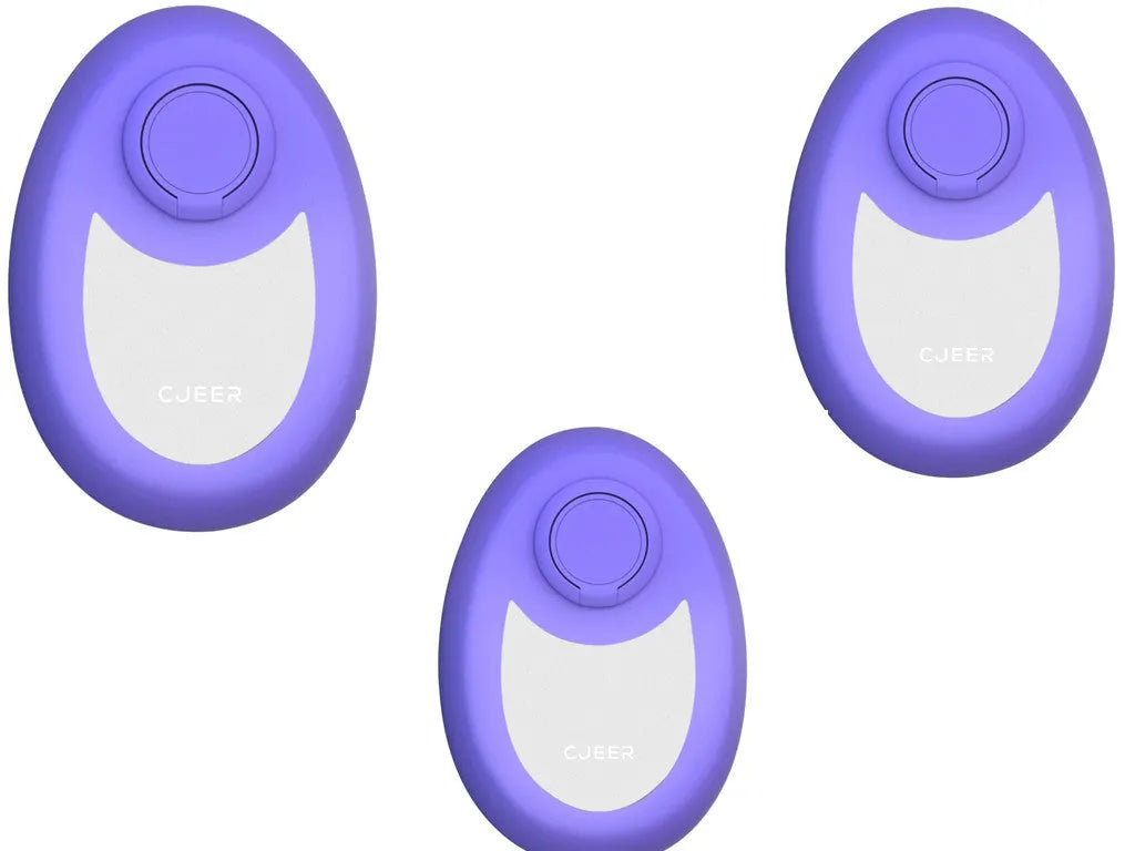 CJEER crystal hair removal device showing nano-glass surface and metal finger ring on compact flat tool