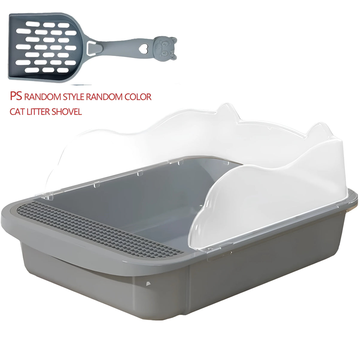 Sifting cat litter box with high sides, leak-proof pedal, and detachable fences for kittens and tiny cats