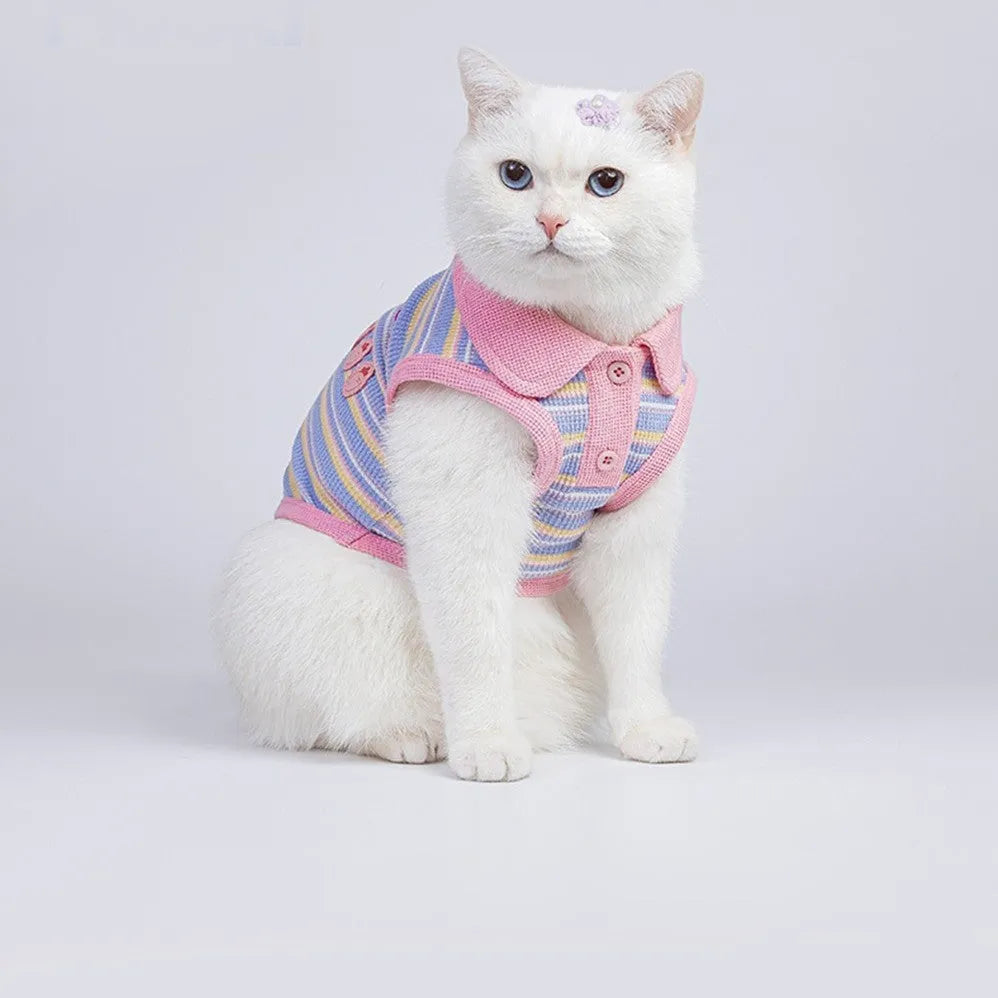 Pink purple autumn dog vest for small pets with weight-based sizing from 1.50kg to 14.00kg