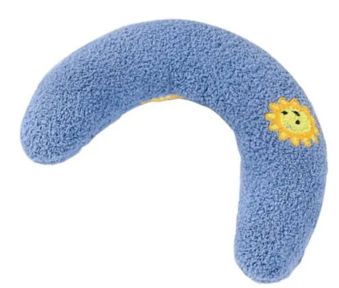 Small U-shaped cat pillow in faux fur, 26x18cm, half-donut pet bed for cats and small dogs up to 10lbs